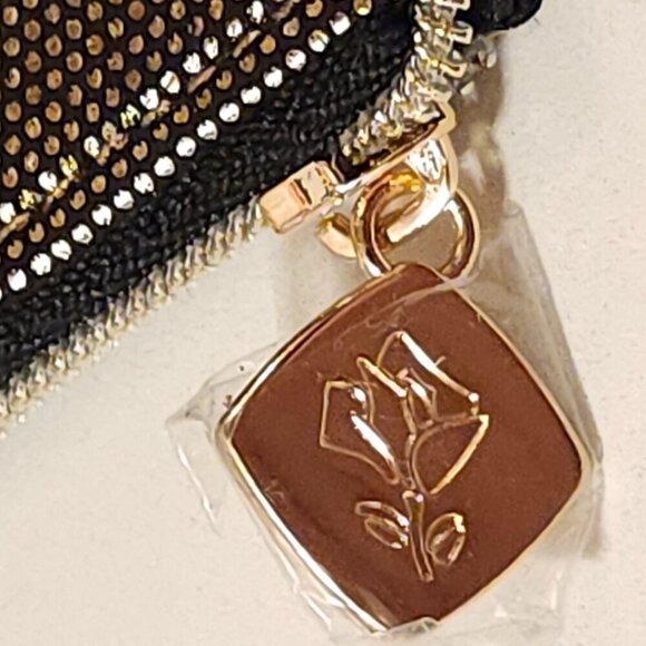 SHIMMERY LANCOME Paris Gold Travel Pouch Make Up Pouch Full Zip BNIP - Picture 7 of 8